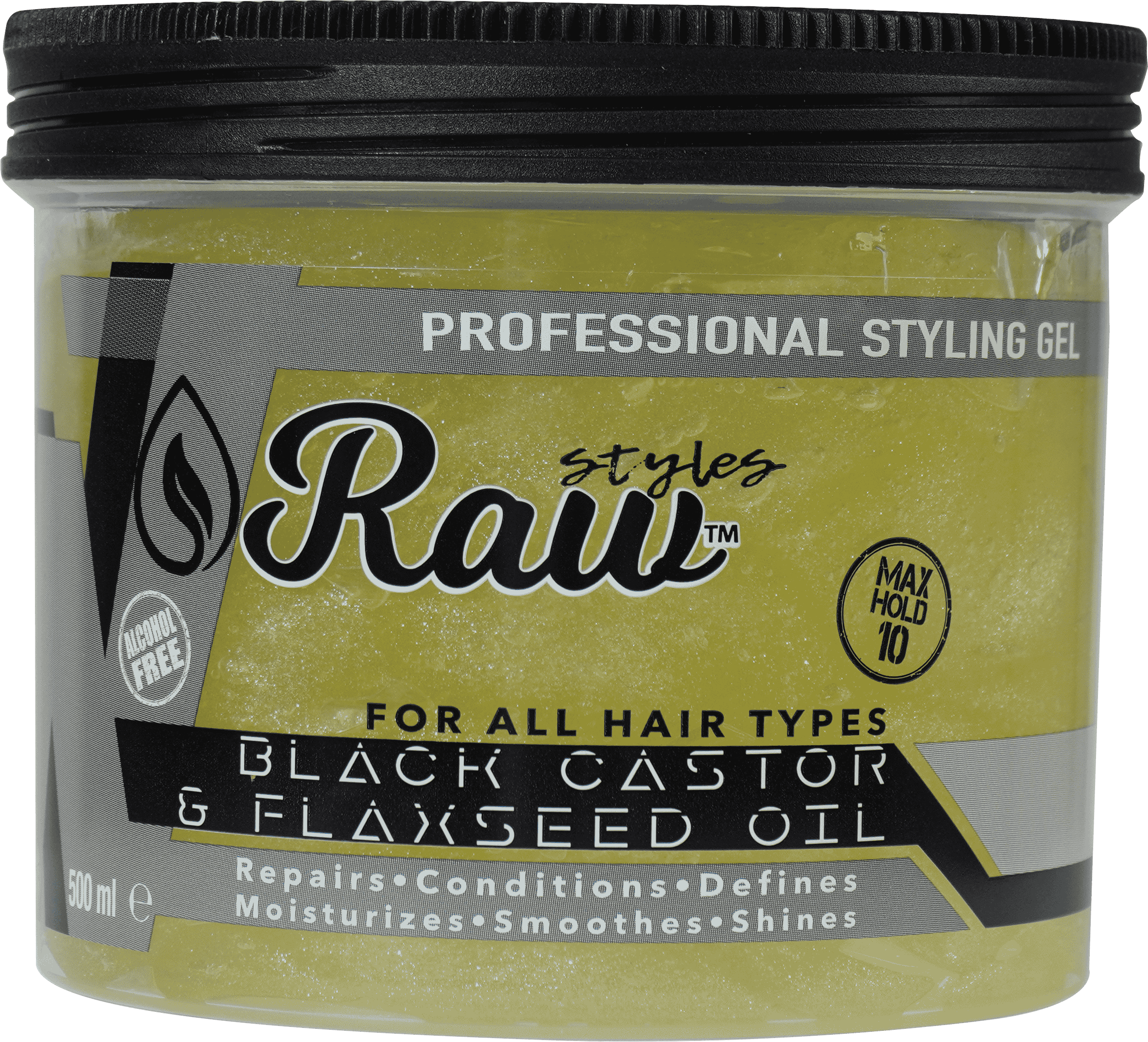 Raw Black Castor & Flaxseed Oil Gel 500 ml - Buy online